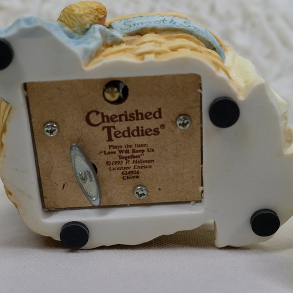 Cherished Teddies Smooth Sailing Wind Up Music Figurine Sailboat Vintage 1993 - Picture 9 of 10